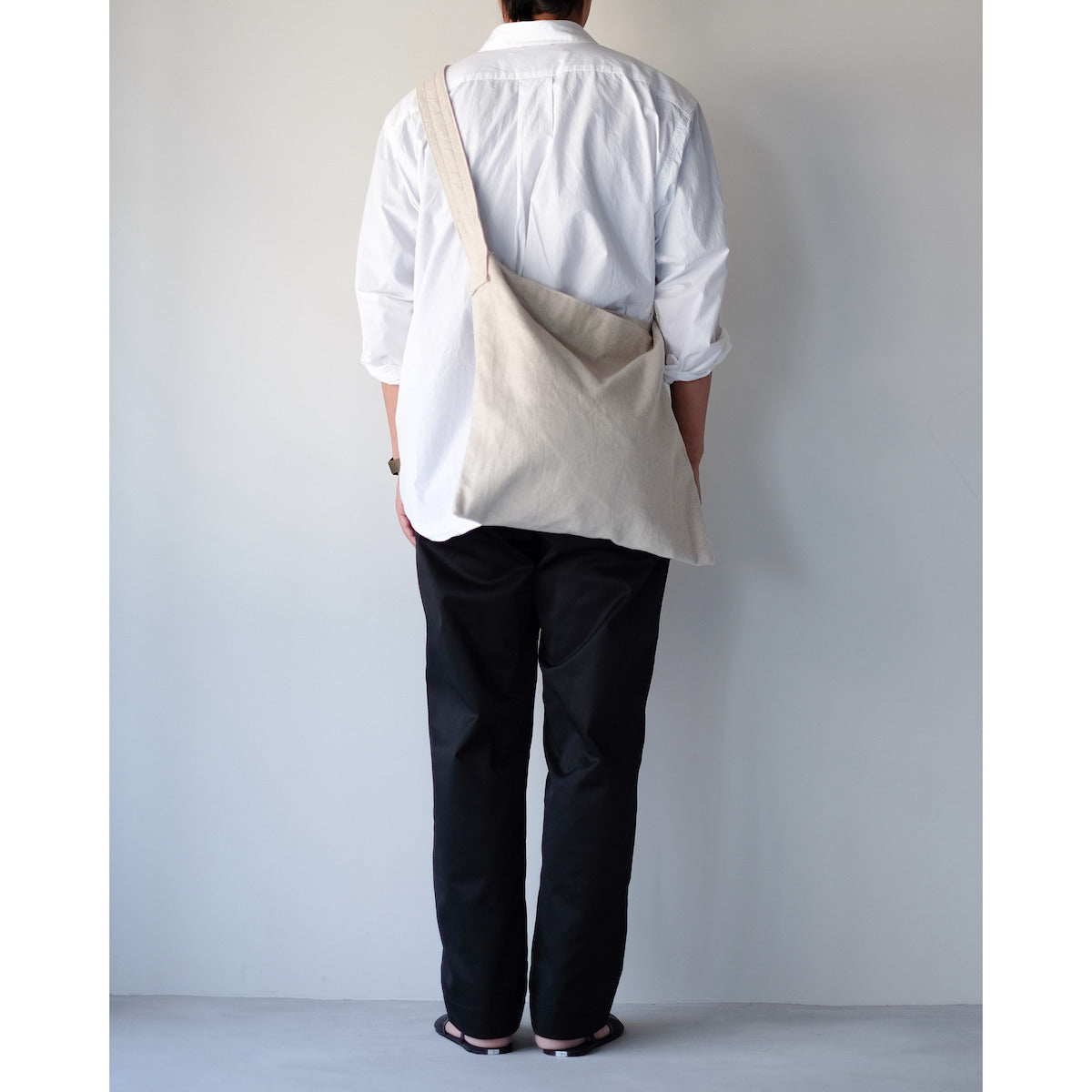 THREAD-LINE / Linen Cotton Flat Shoulder / BEIGE