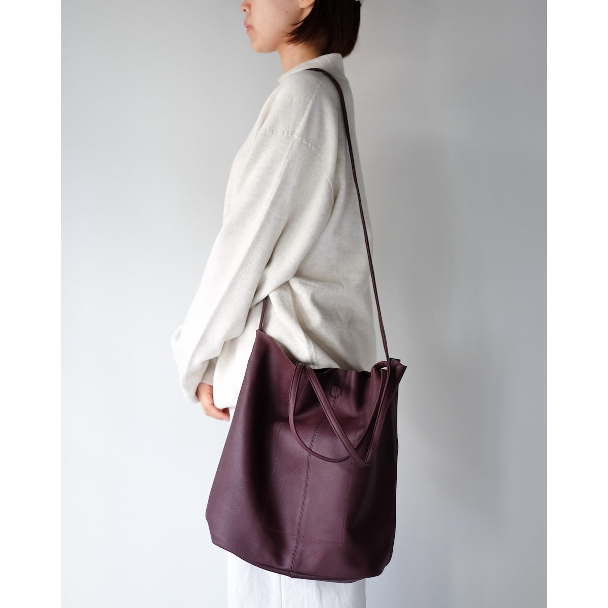 morphee / 3way Medium Tote(L Shoulder) / BURGUNDY