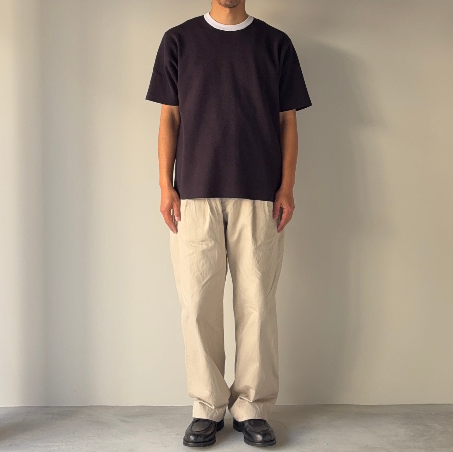 BATONER exclusive for TOOLS / 32G Smooth Knit T-Shirt / BLACK&WHITE