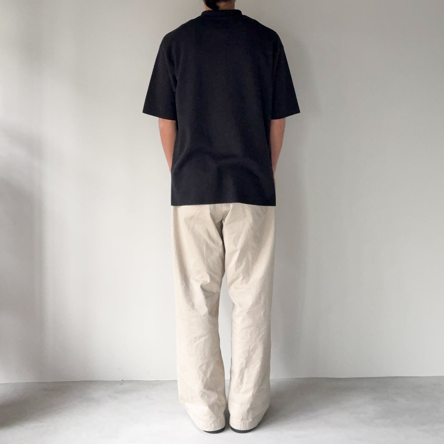 BATONER / 32G Smooth Knit Polo Short Sleeve(BN-SE-004) / Melange Black