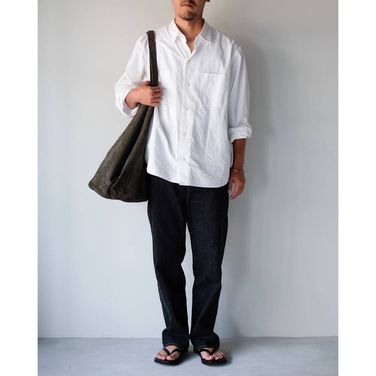 morphee / Double Tote XXL / Oiled Suede Moss Green