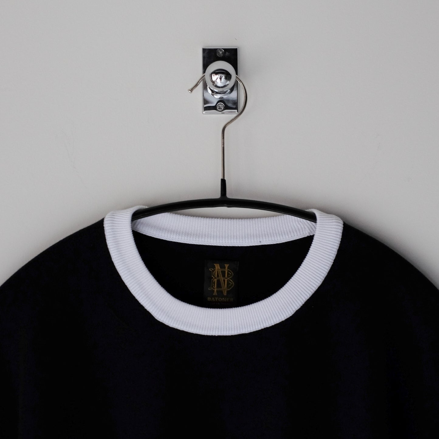 BATONER exclusive for TOOLS / 32G Smooth Knit T-Shirt / BLACK&WHITE