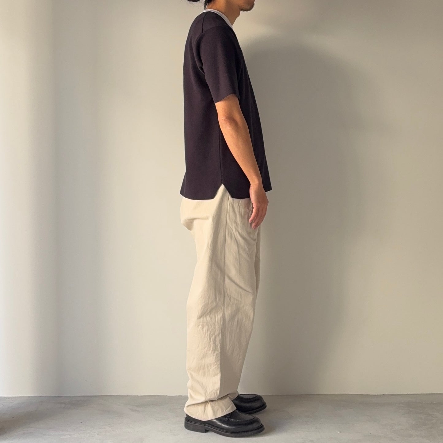 BATONER exclusive for TOOLS / 32G Smooth Knit T-Shirt / BLACK&WHITE