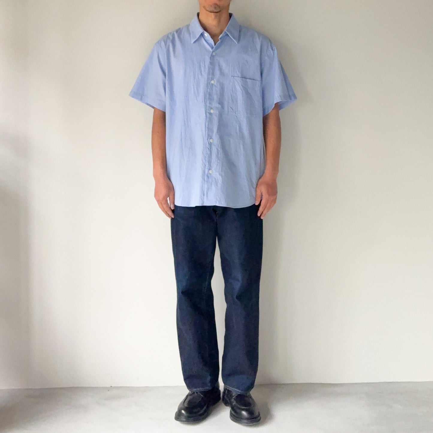 YAECA / Button Shirt Wide S/S / BLUE