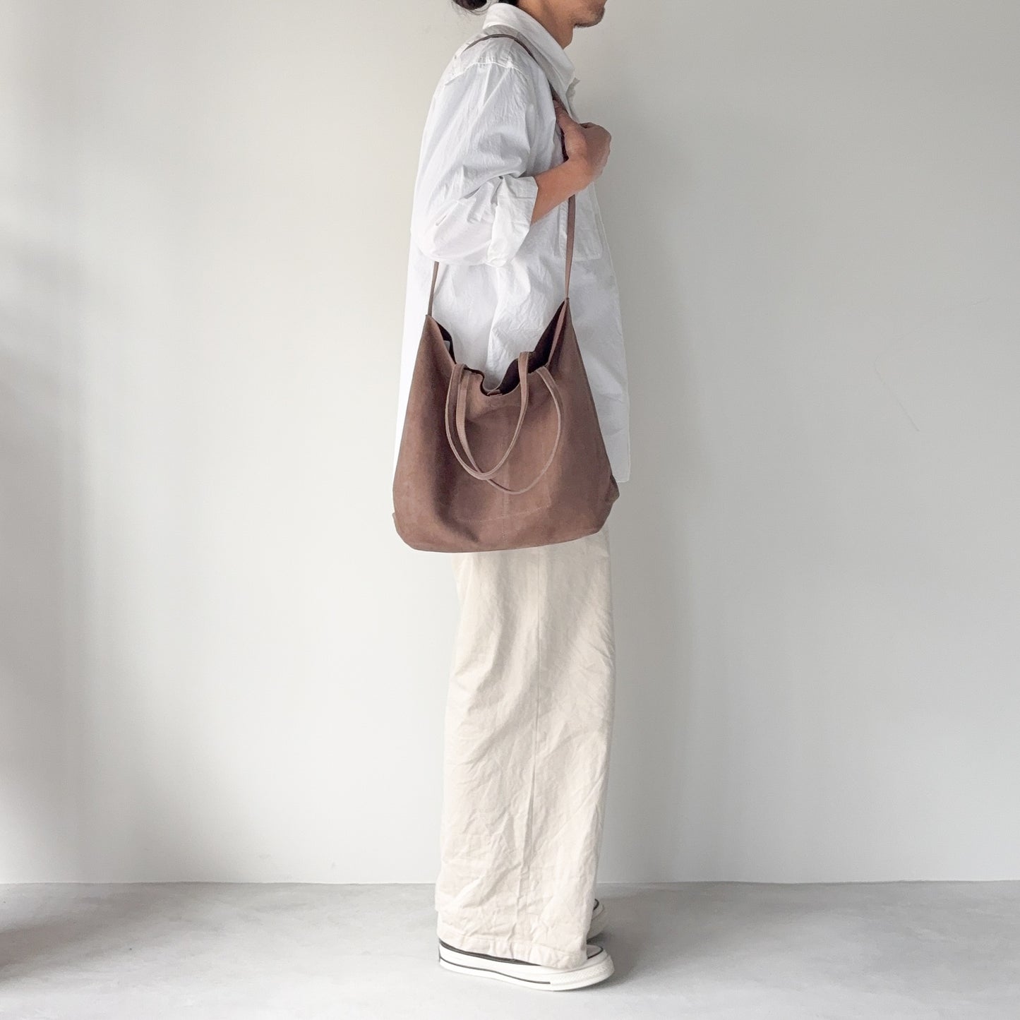 morphee / 3way Medium Tote(S Shoulder) / Oiled Suede Brown Elephant