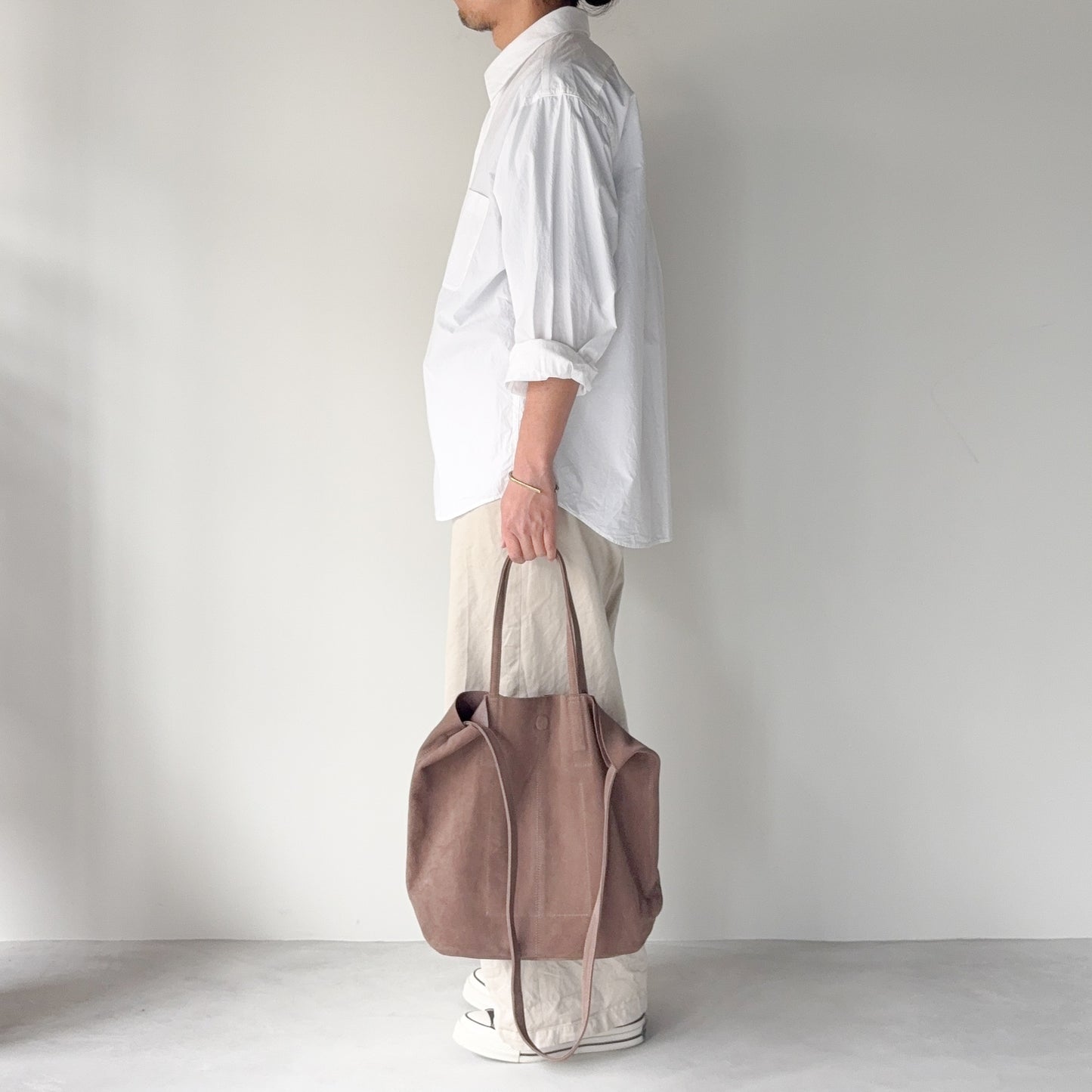 morphee / 3way Medium Tote(S Shoulder) / Oiled Suede Brown Elephant