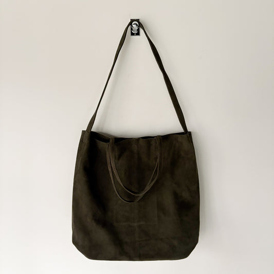 morphee / 3way Large Tote / Oiled Suede Moss Green
