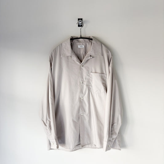 CIOTA / Open Collar Long Sleeve Shirt / Light Gray