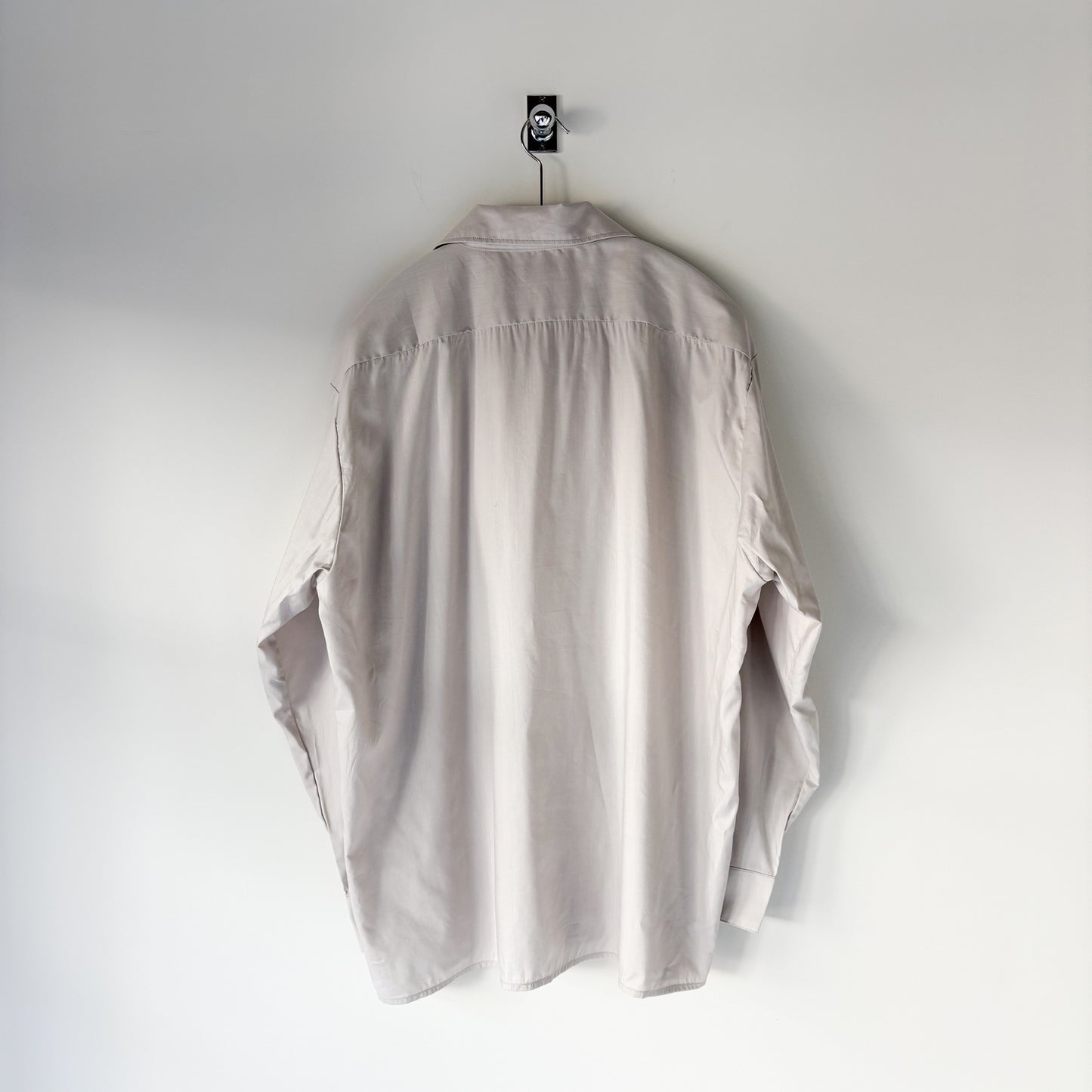 CIOTA / Open Collar Long Sleeve Shirt / Light Gray