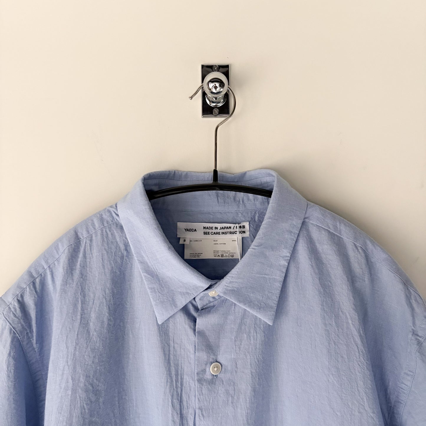 YAECA / Button Shirt Wide S/S / BLUE