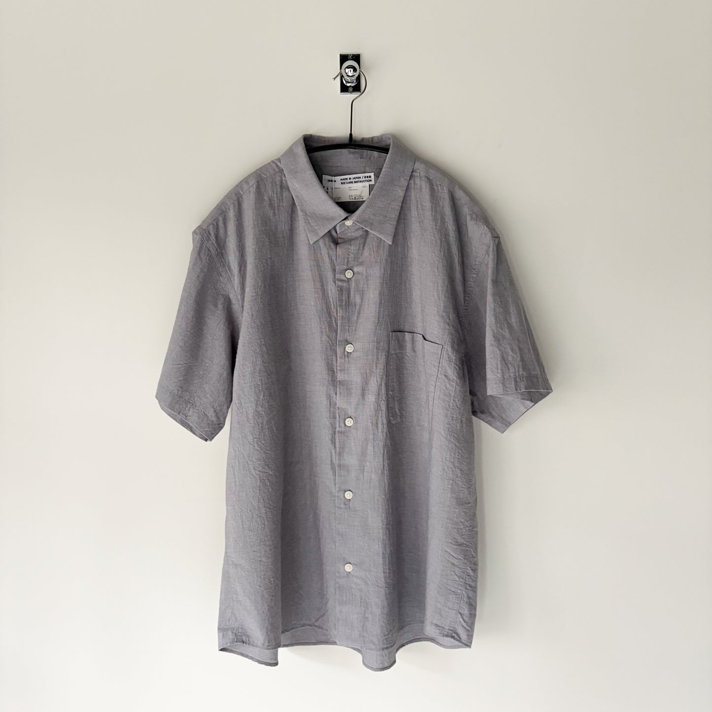 YAECA / Button Shirt Wide S/S / GRAY