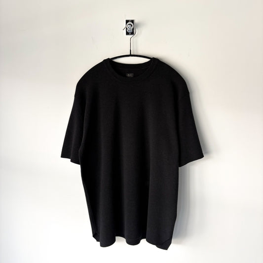 BATONER / 32G Smooth Knit T-Shirt / MELANGE BLACK