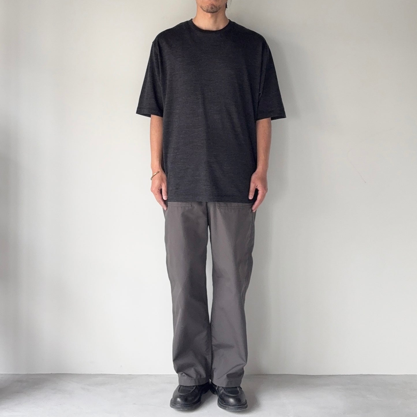 BATONER / Summer Wool T-Shirt / CHARCOAL