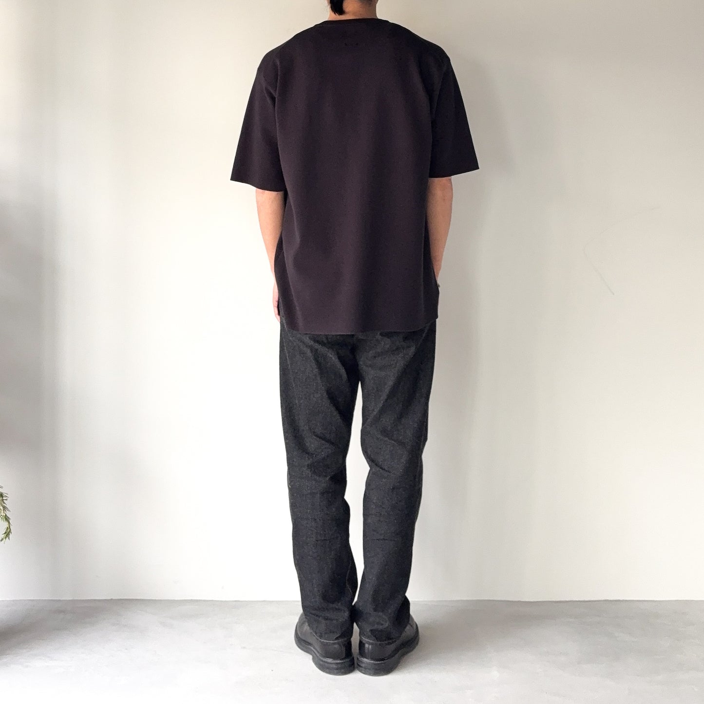 BATONER / 32G Smooth Knit T-Shirt / BLACK