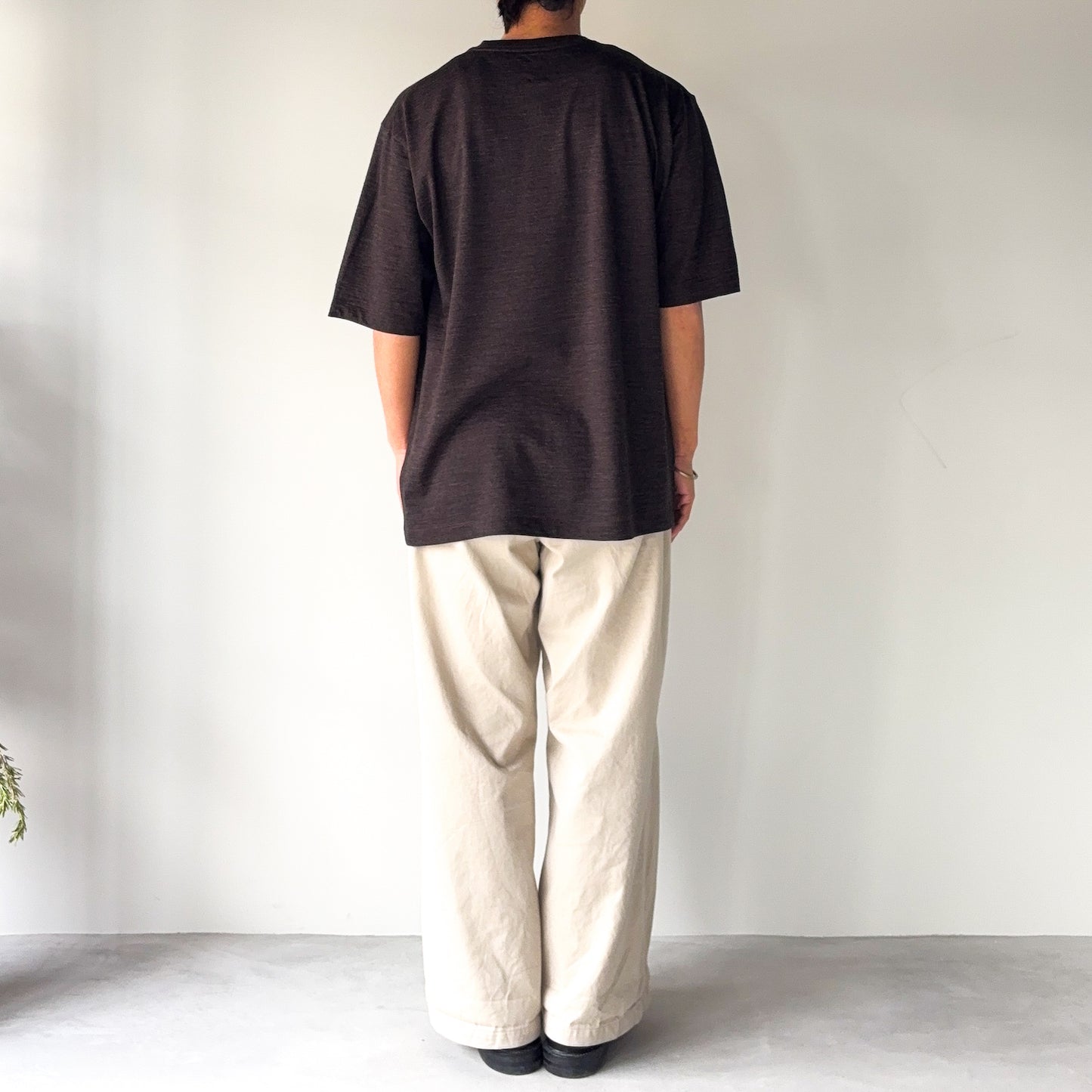 BATONER / Summer Wool T-Shirt / BROWN