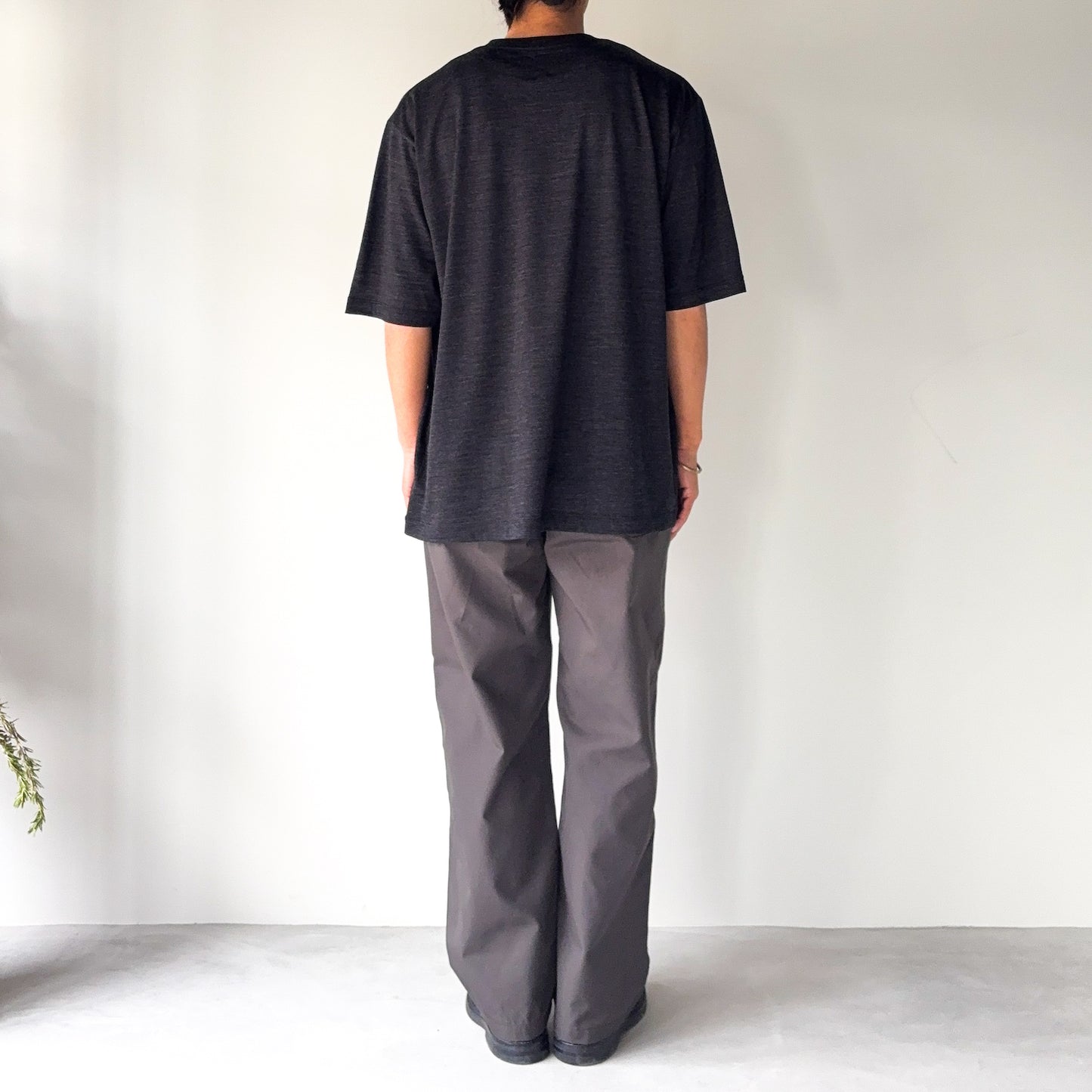 BATONER / Summer Wool T-Shirt / CHARCOAL