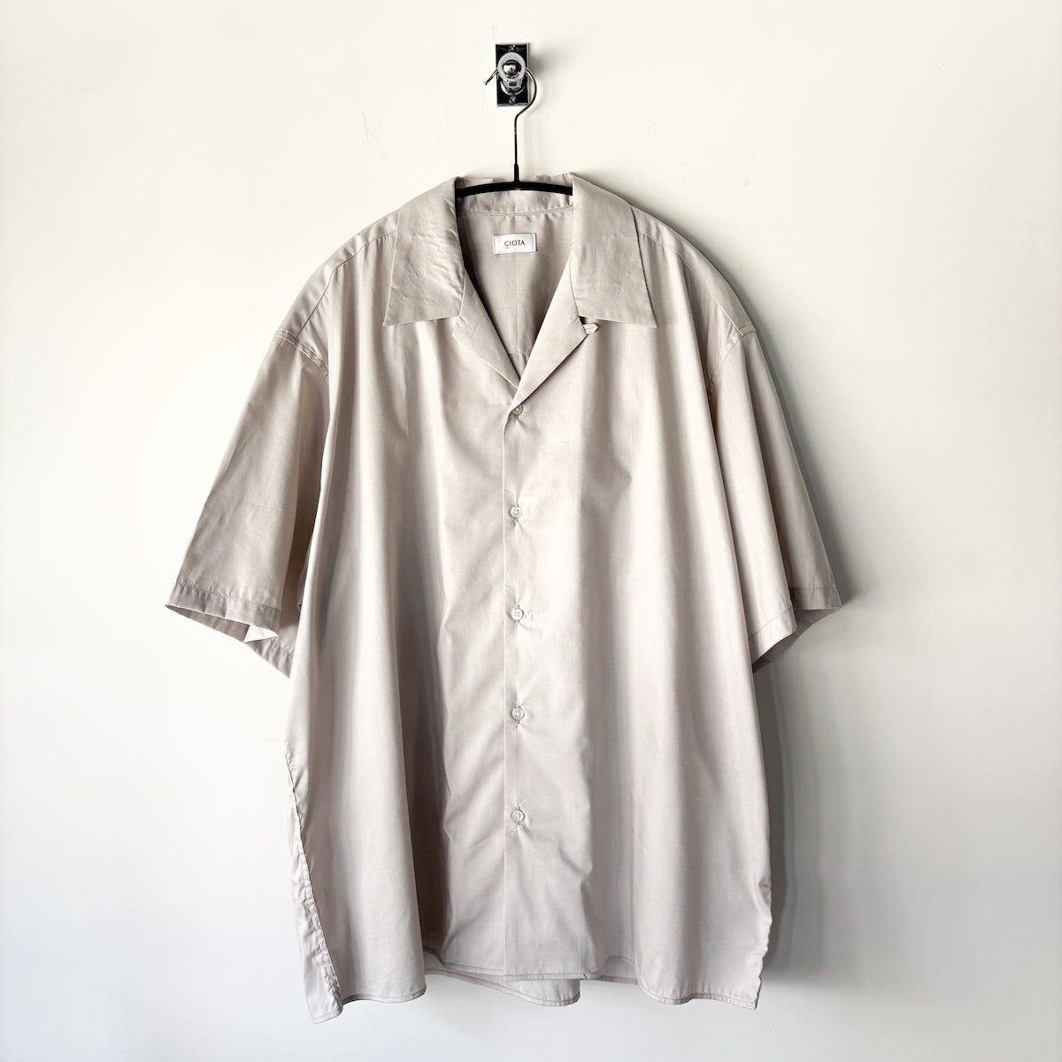 CIOTA / Open Collar S/S Shirt / L.Gray