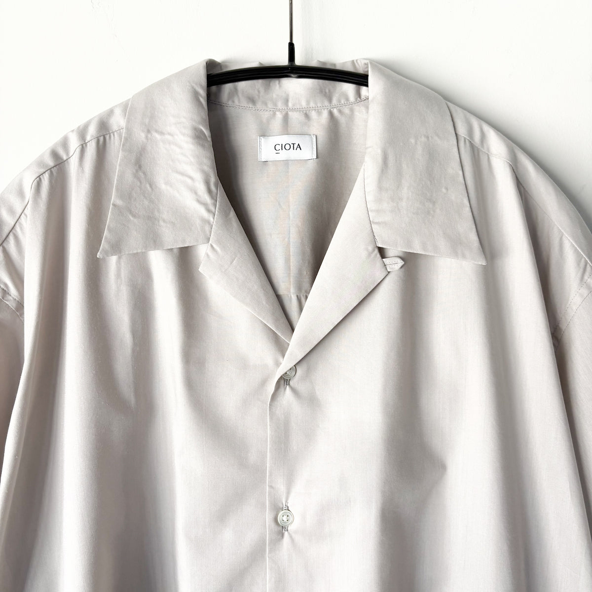 CIOTA / Open Collar S/S Shirt / L.Gray
