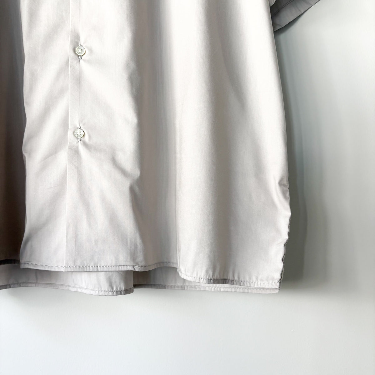 CIOTA / Open Collar S/S Shirt / L.Gray