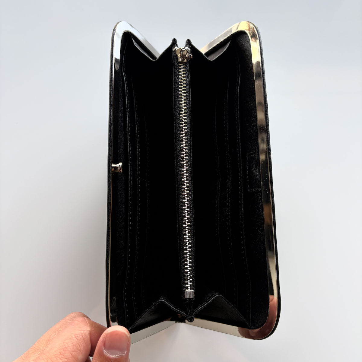 morphee SAC À MAIN / Framed Leather Long Wallet / BLACK（SILVER）