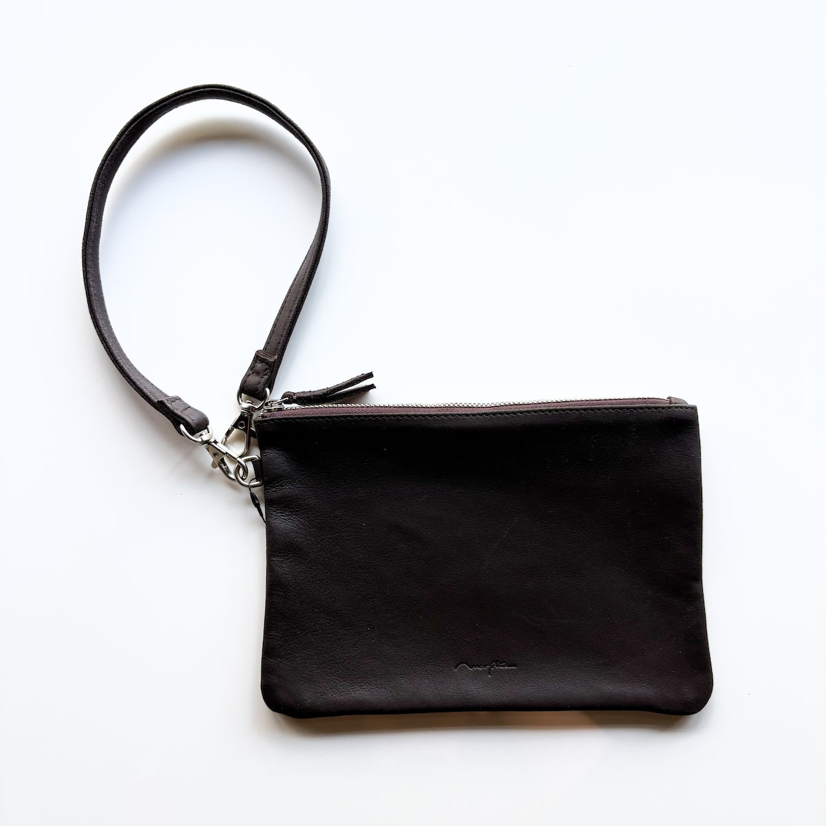 morphee / STRAP LEATHER POUCH / Dark Choco