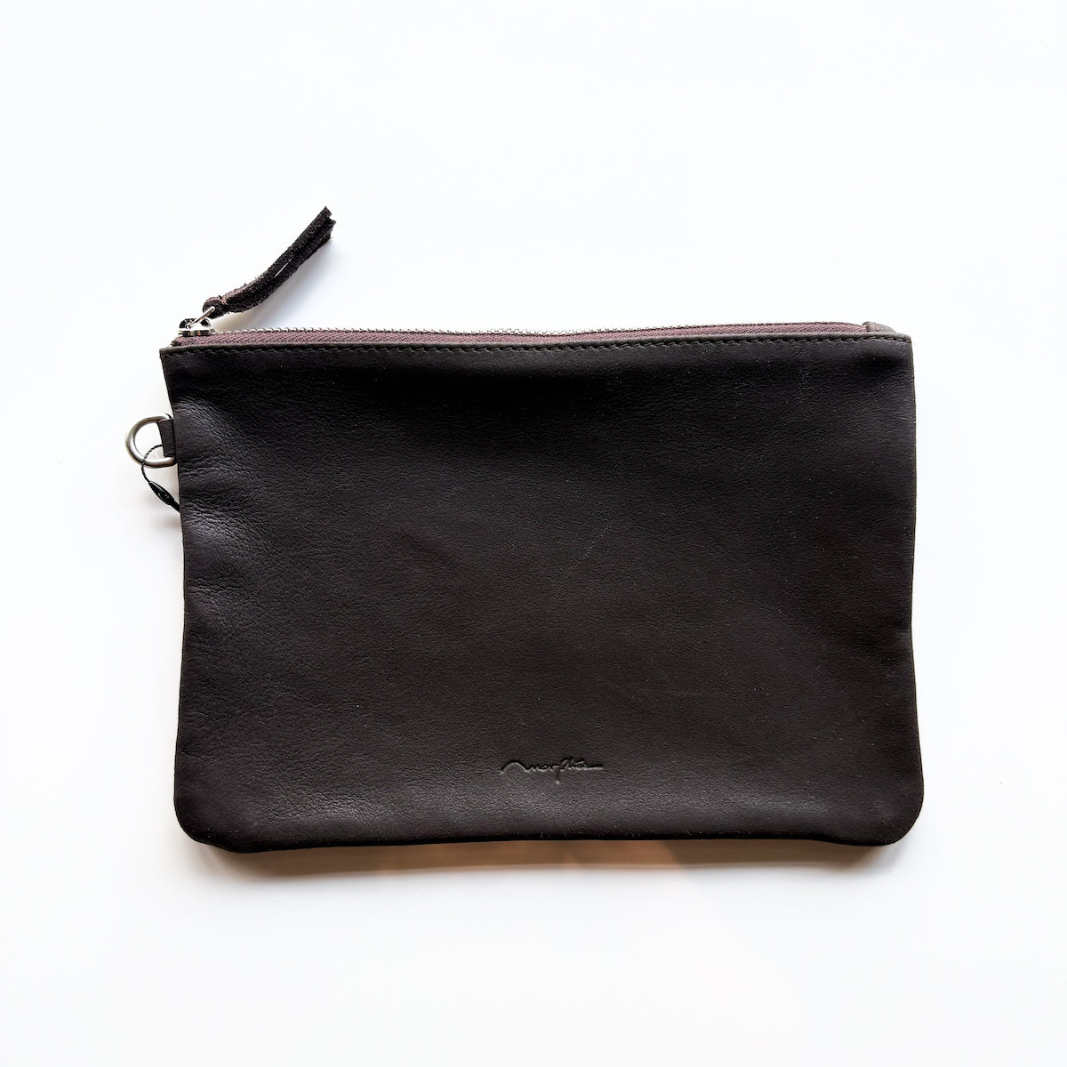 morphee / STRAP LEATHER POUCH / Dark Choco