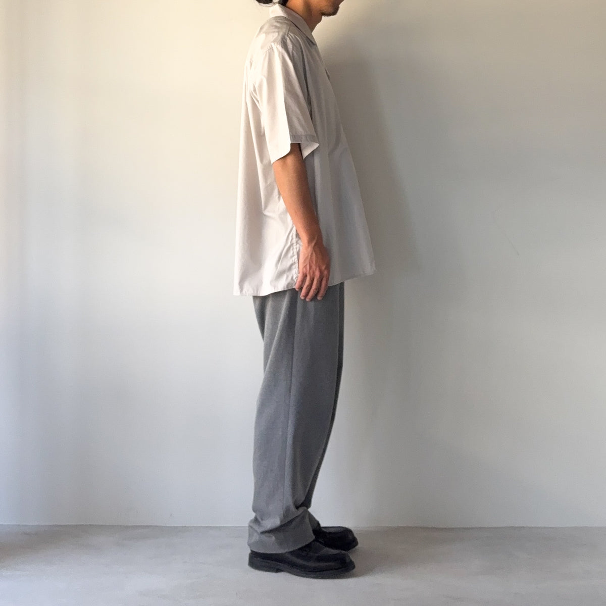 CIOTA / Open Collar S/S Shirt / L.Gray