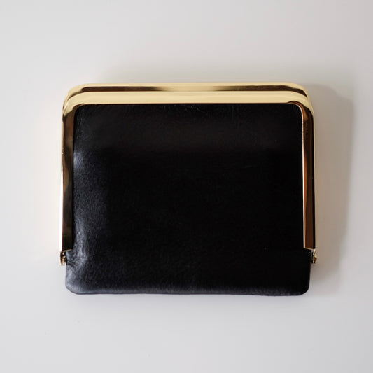 morphee SAC À MAIN / Framed Leather Half Wallet / BLACK（GOLD）