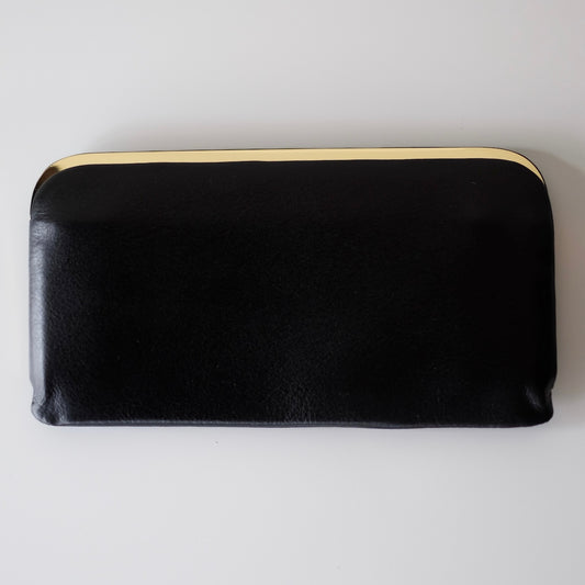 morphee SAC À MAIN / Framed Leather Long Wallet / BLACK（GOLD）