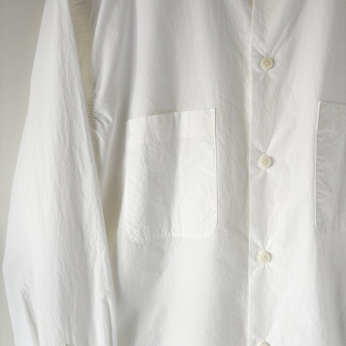 YAECA exclusive for TOOLS / Button Shirt Wide Double Pocket / WHITE