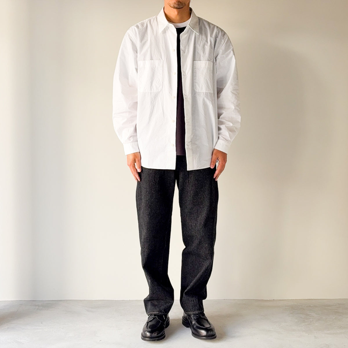 YAECA exclusive for TOOLS / Button Shirt Wide Double Pocket / WHITE
