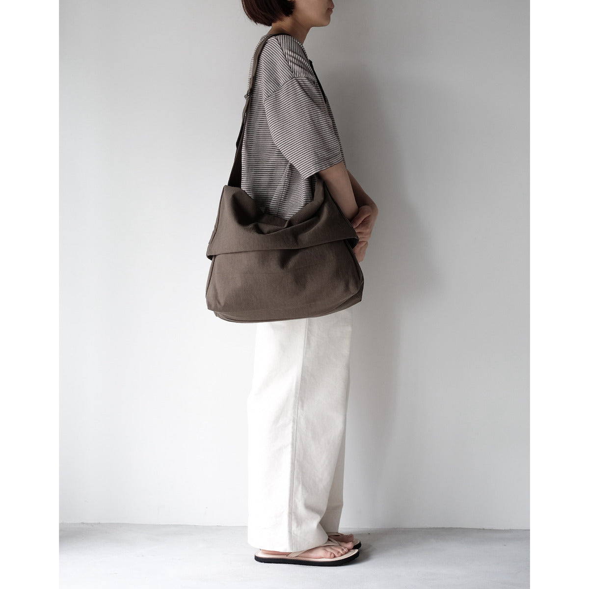 KaILI / COTTON HEMP TRANSFORM BAG M / BROWN