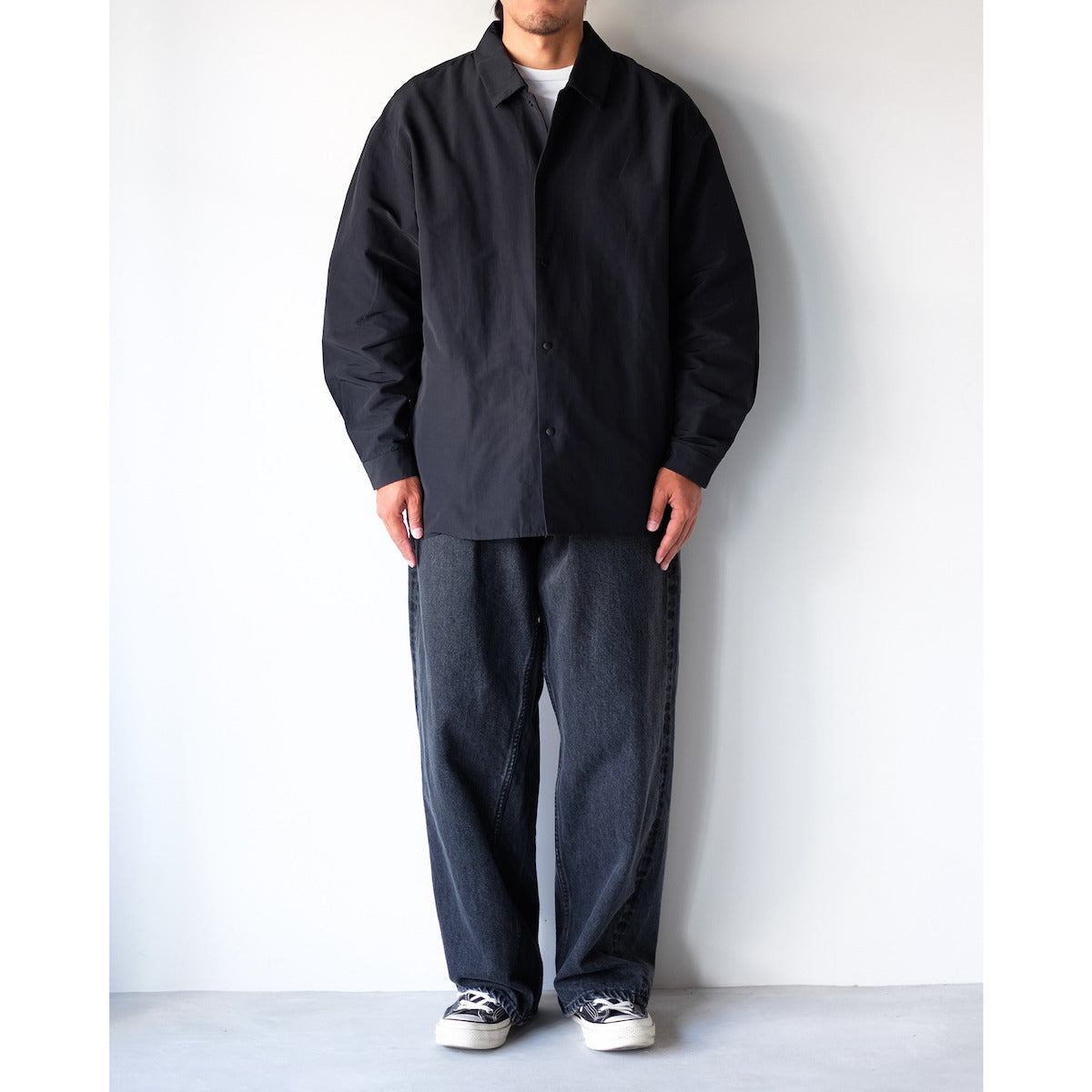 YAECA / Relax Square Comfort Shirt / BLACK