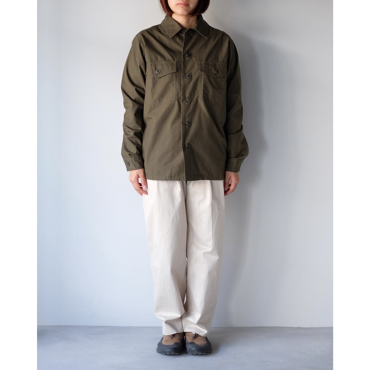 YAECA WOMEN / Baker Shirt / OLIVE