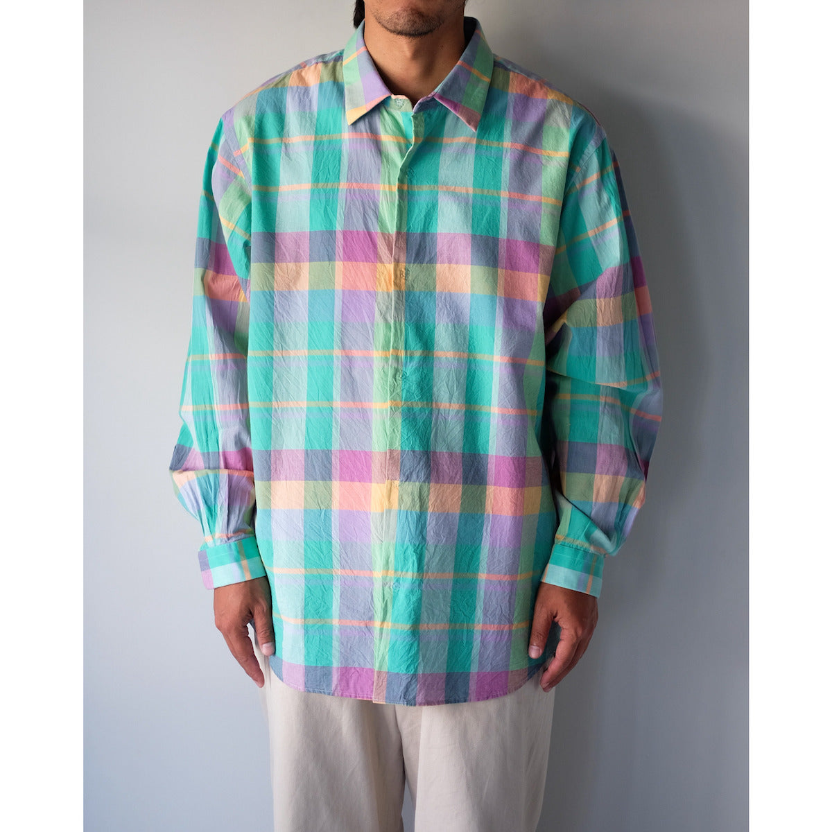 YAECA / Wide Comfort Shirt / GREEN-CH