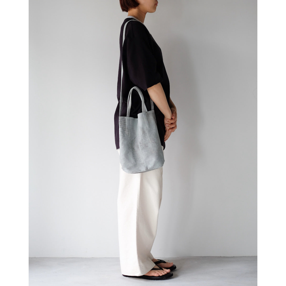 morphee / 2way Small Tote / Antique Suede Light Grey