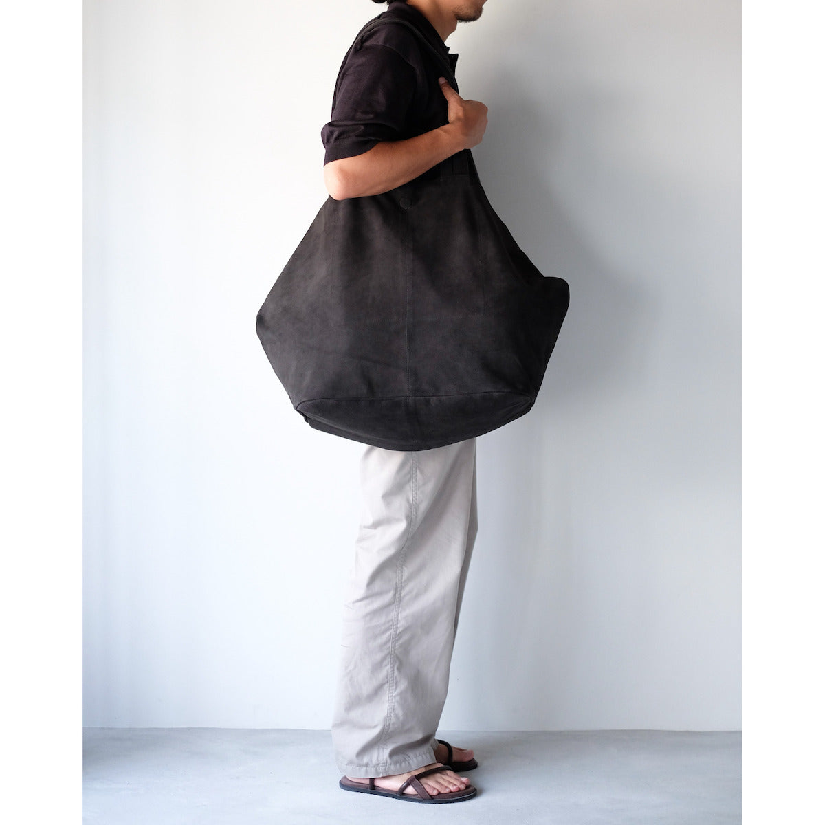 morphee / Double Tote XXL / Oiled Suede Charcoal