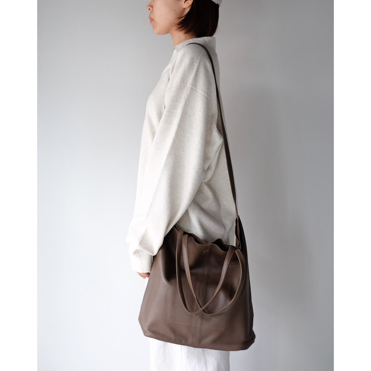 morphee / 3way Medium Tote(L Shoulder) / TAUPE