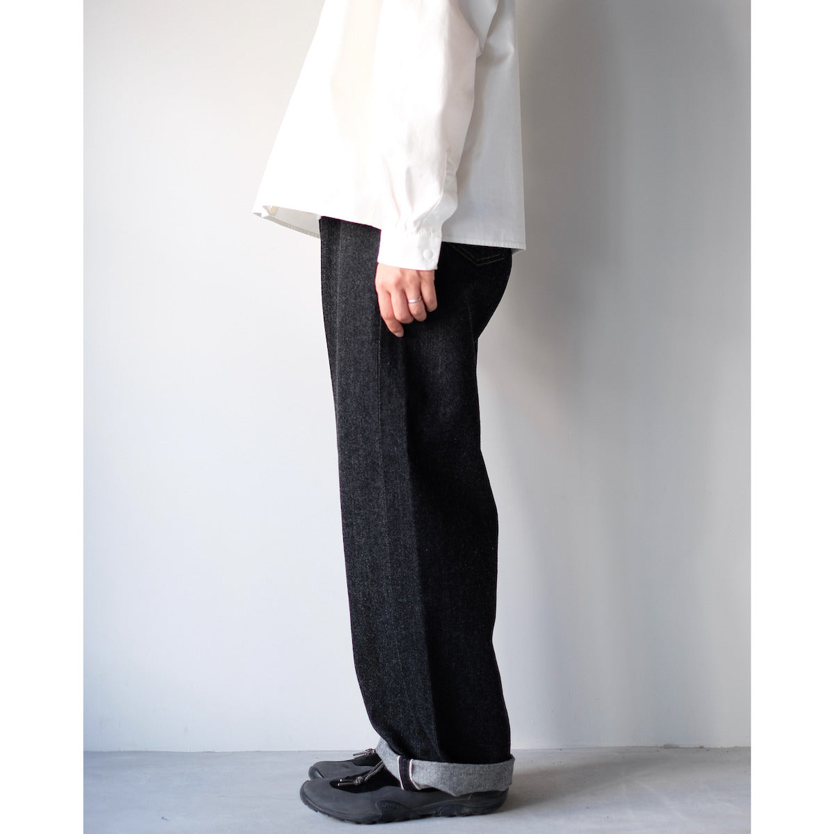YAECA WOMEN / Wide Denim Pant / BLACK