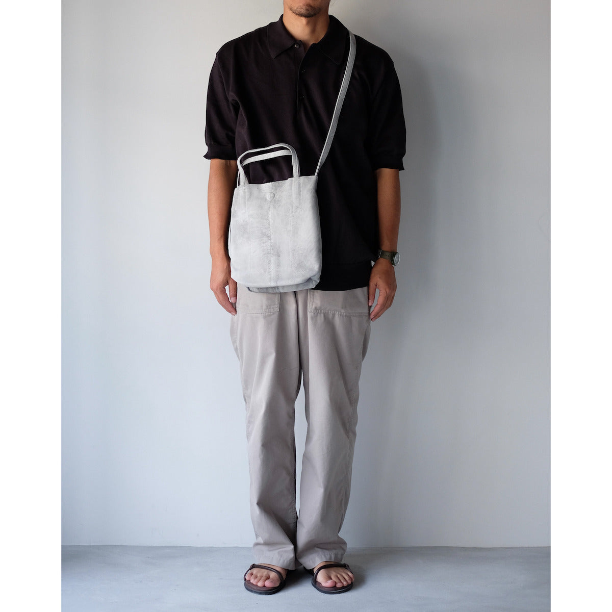 morphee / 2way Small Tote(L Shoulder) / Antique Suede Light Grey