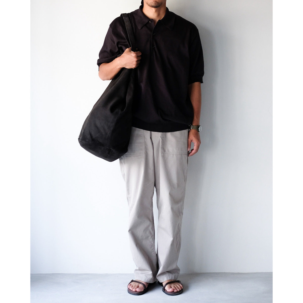 morphee / Double Tote XXL / Oiled Suede Charcoal