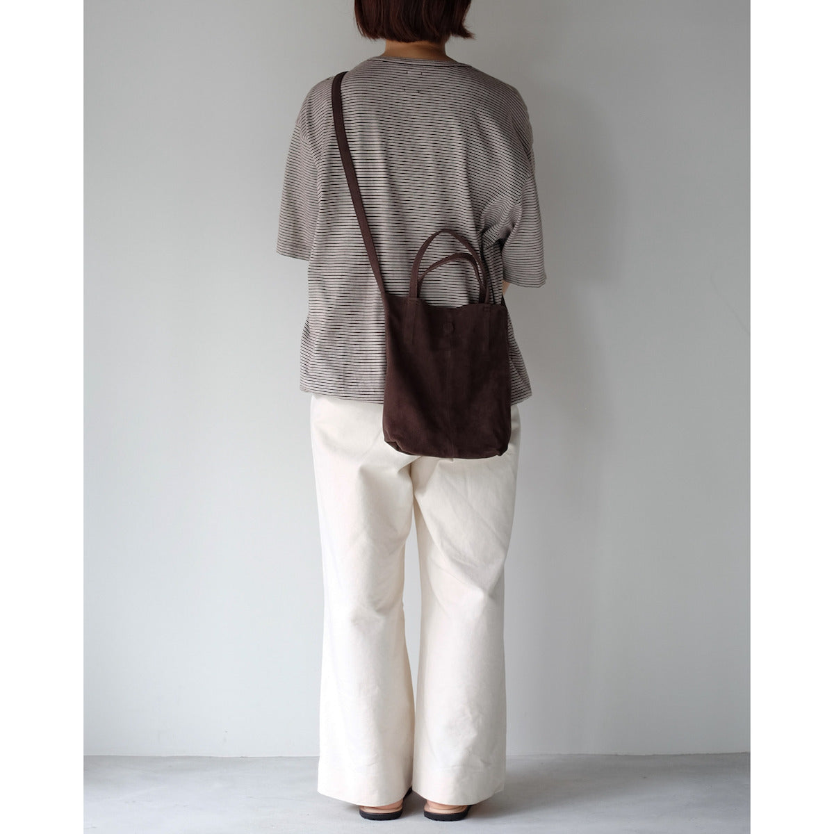 morphee / 2way Small Tote / Oiled Suede Dark Choco