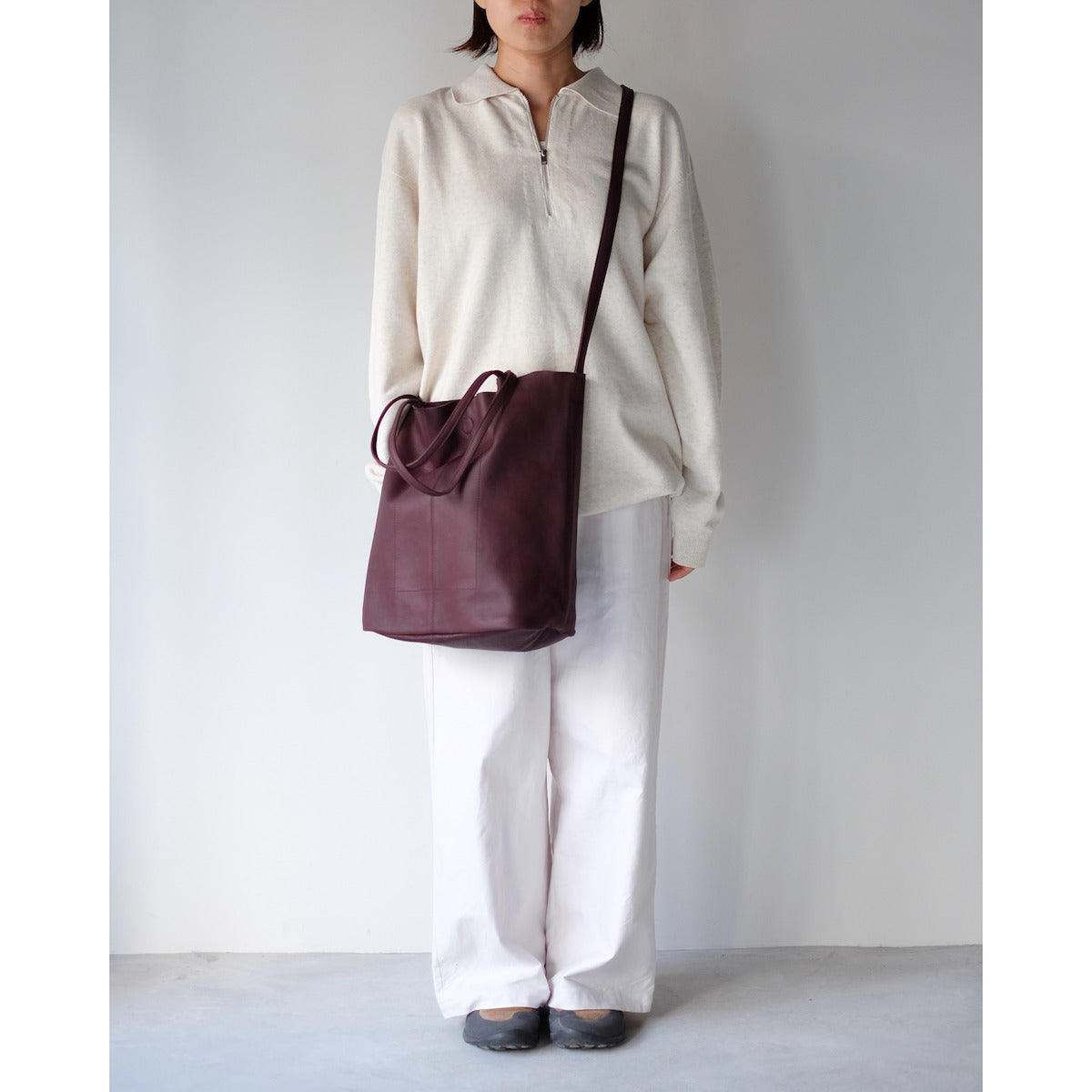 morphee / 3way Medium Tote(L Shoulder) / BURGUNDY
