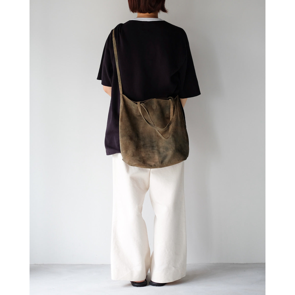 morphee / 3way Medium Tote / Antique Suede Rust Brown