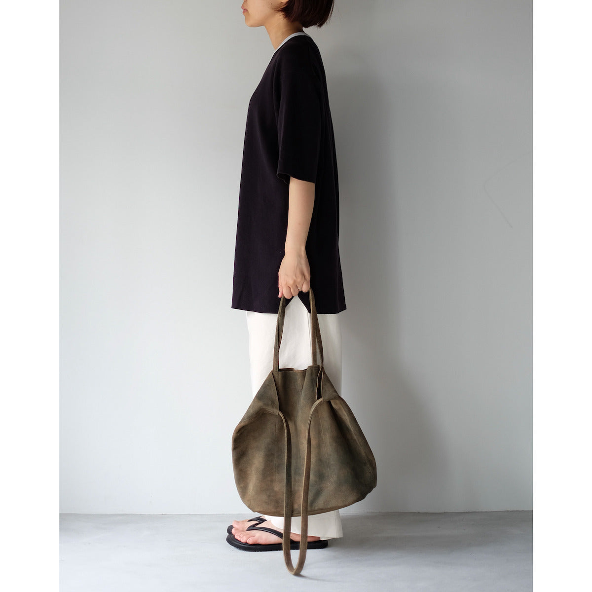 morphee / 3way Medium Tote / Antique Suede Rust Brown