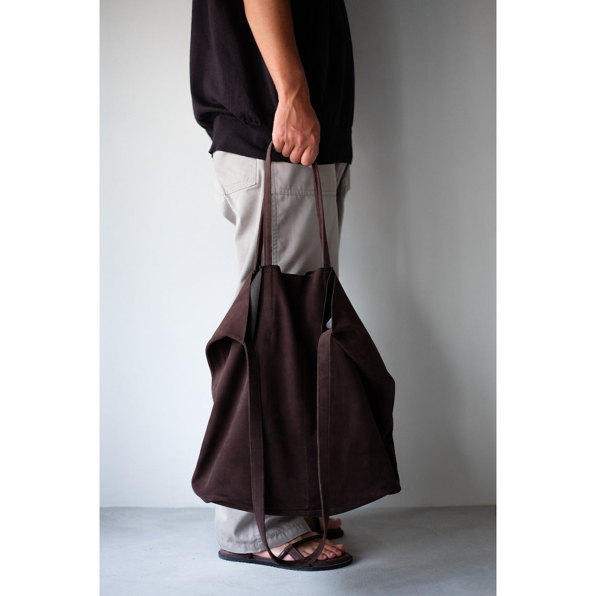 morphee / 3way Large Tote / Oiled Suede Dark Choco