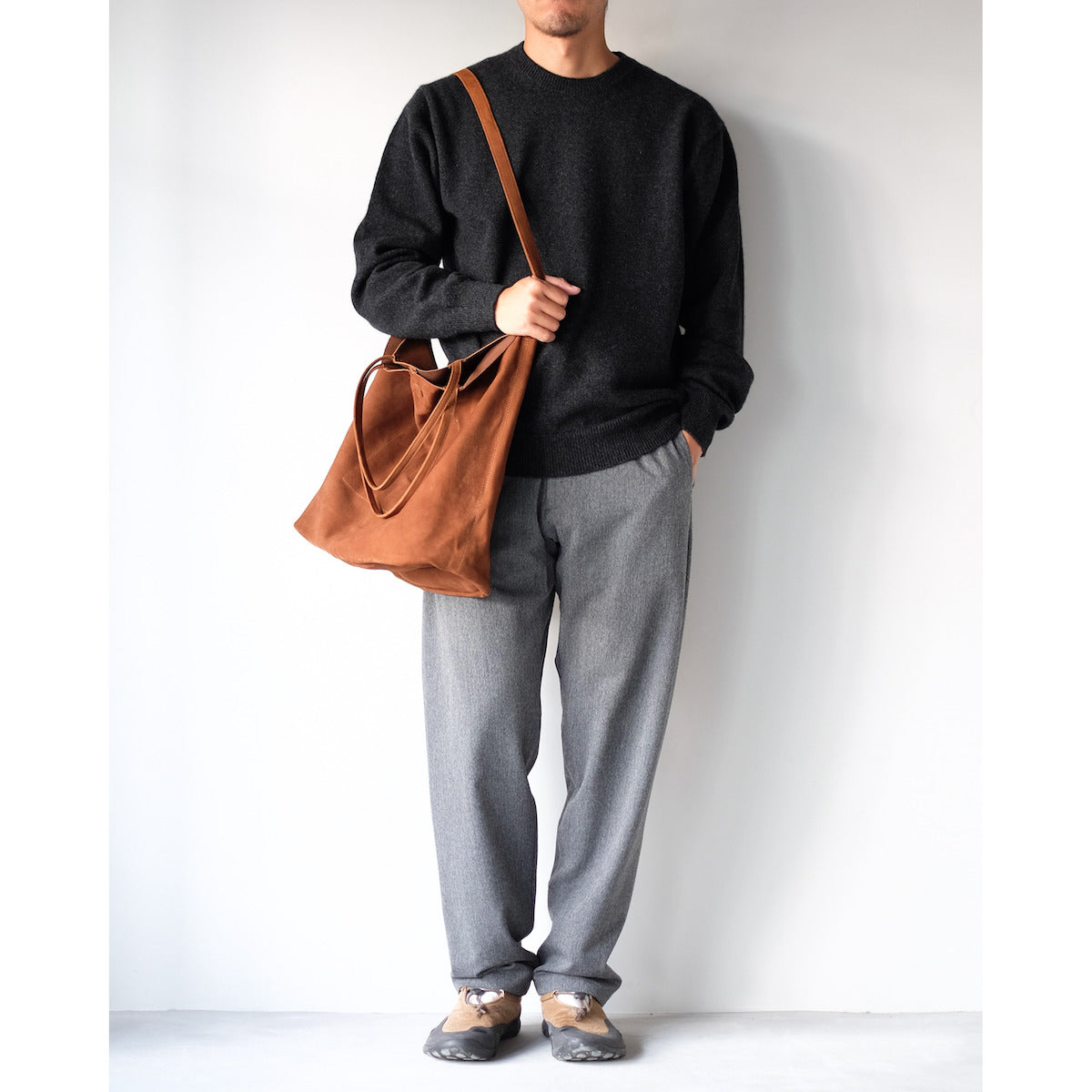 morphee / 3way Large Tote / Oiled Suede Brown