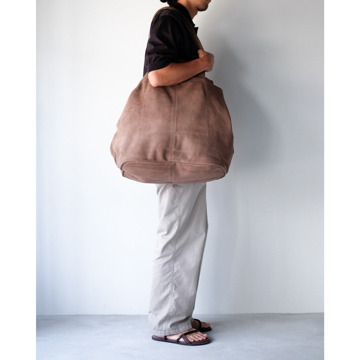 morphee / Double Tote XXL / Oiled Suede Elephant