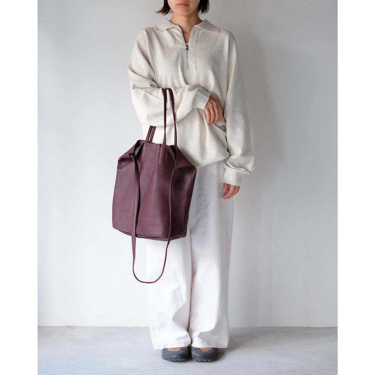 morphee / 3way Medium Tote(L Shoulder) / BURGUNDY