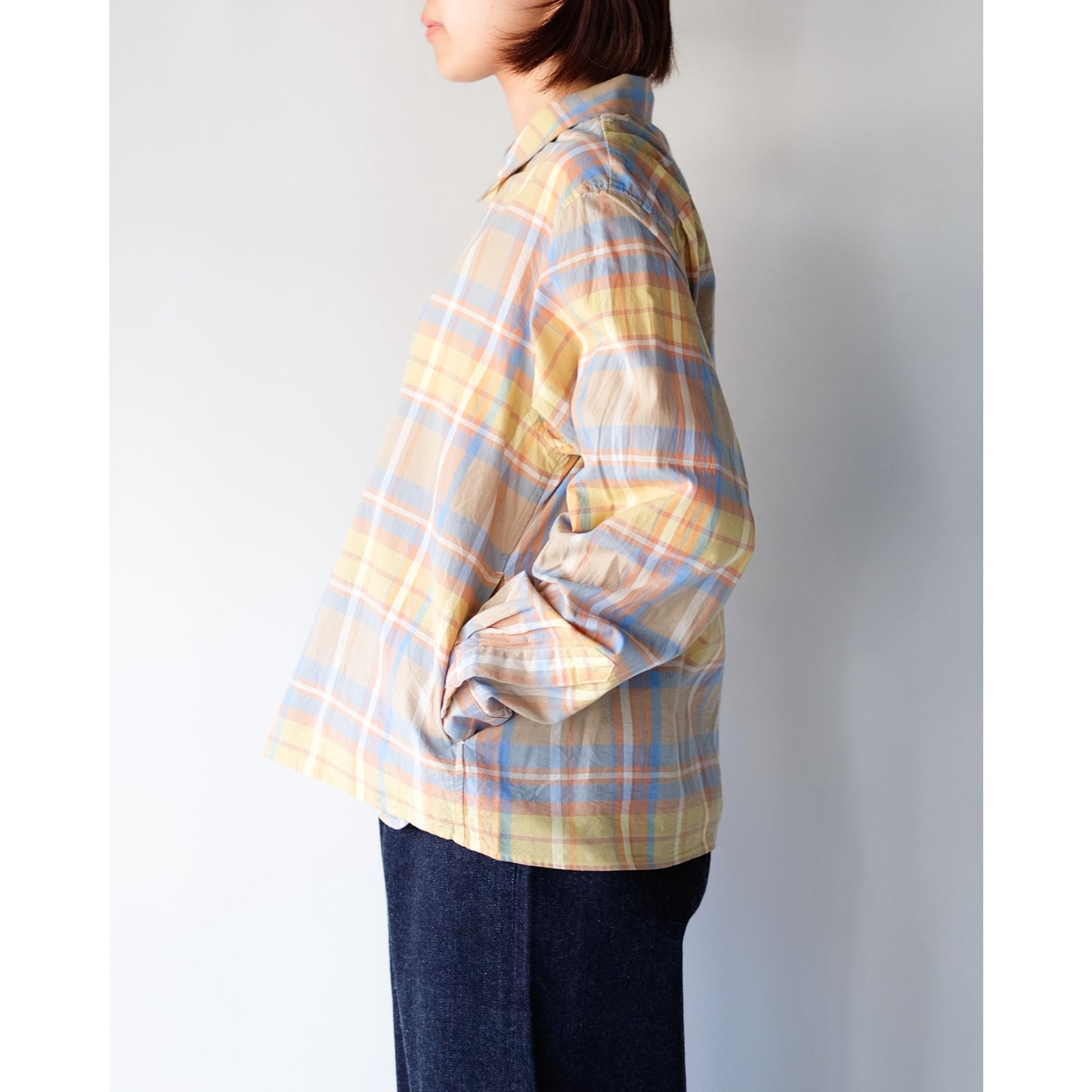 YAECA WOMEN / Relax Square Short Comfort Shirt / BEIGE-CH